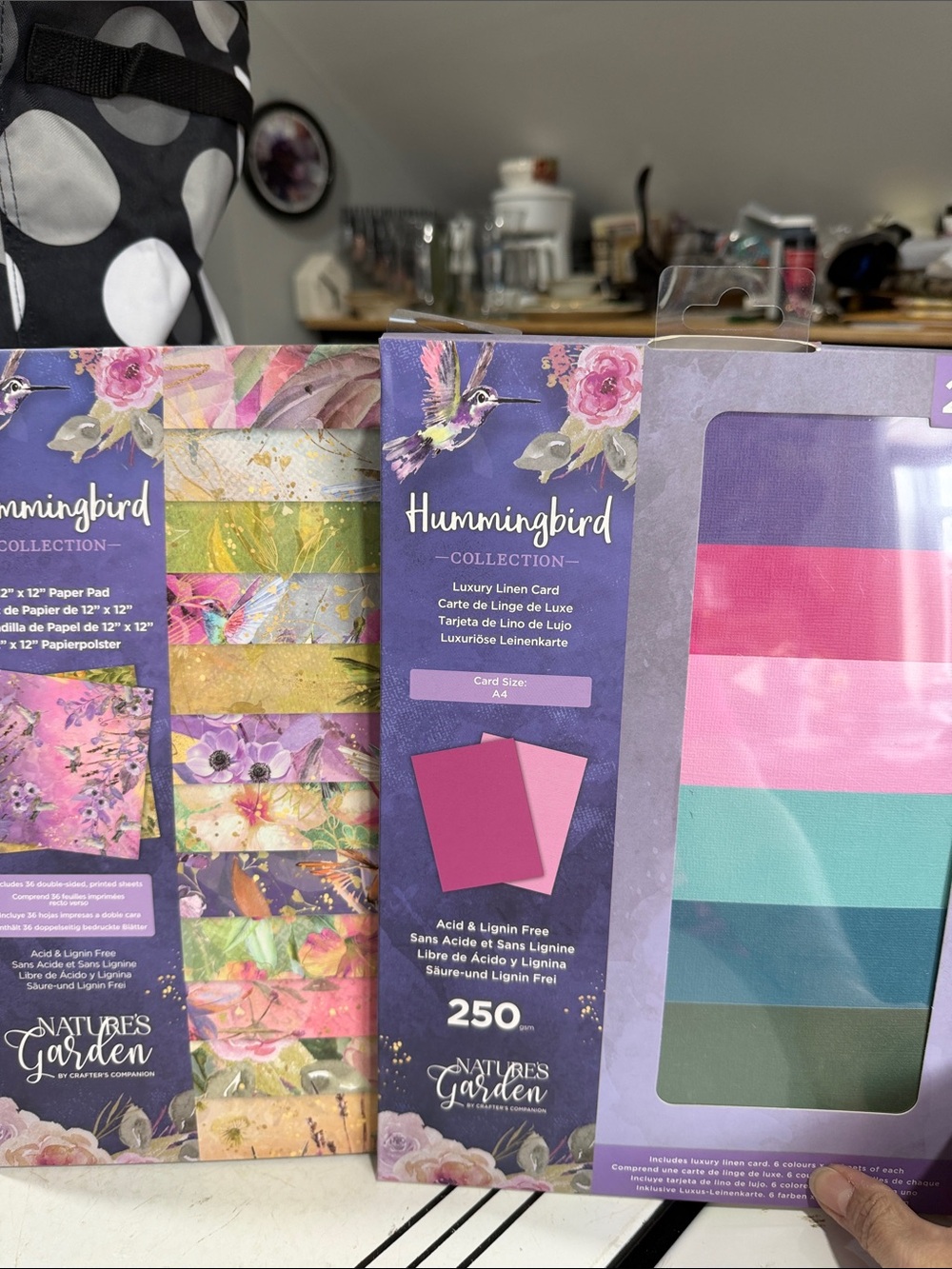 Crafters Companion Hummingbird Collection Paper Pad and Luxury Linen Card